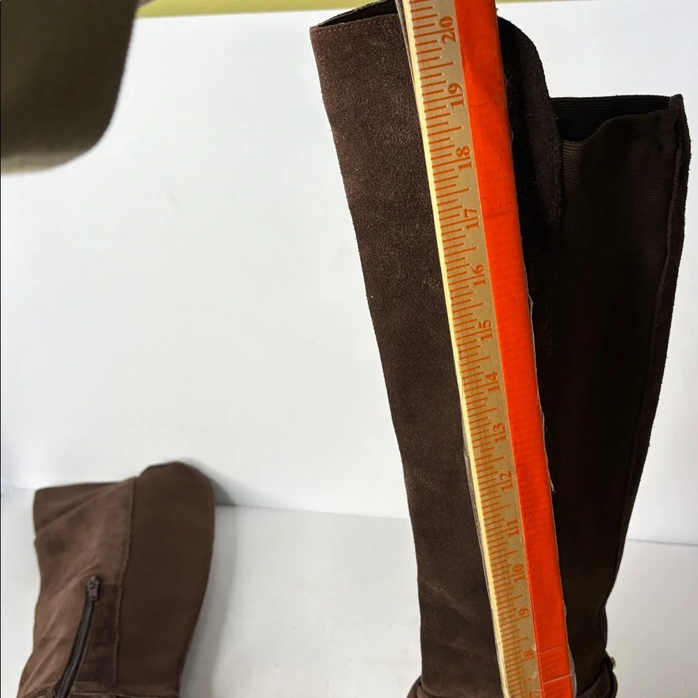 Antonio Melani Brown Suede Over the Knee Boots w/Harness Straps